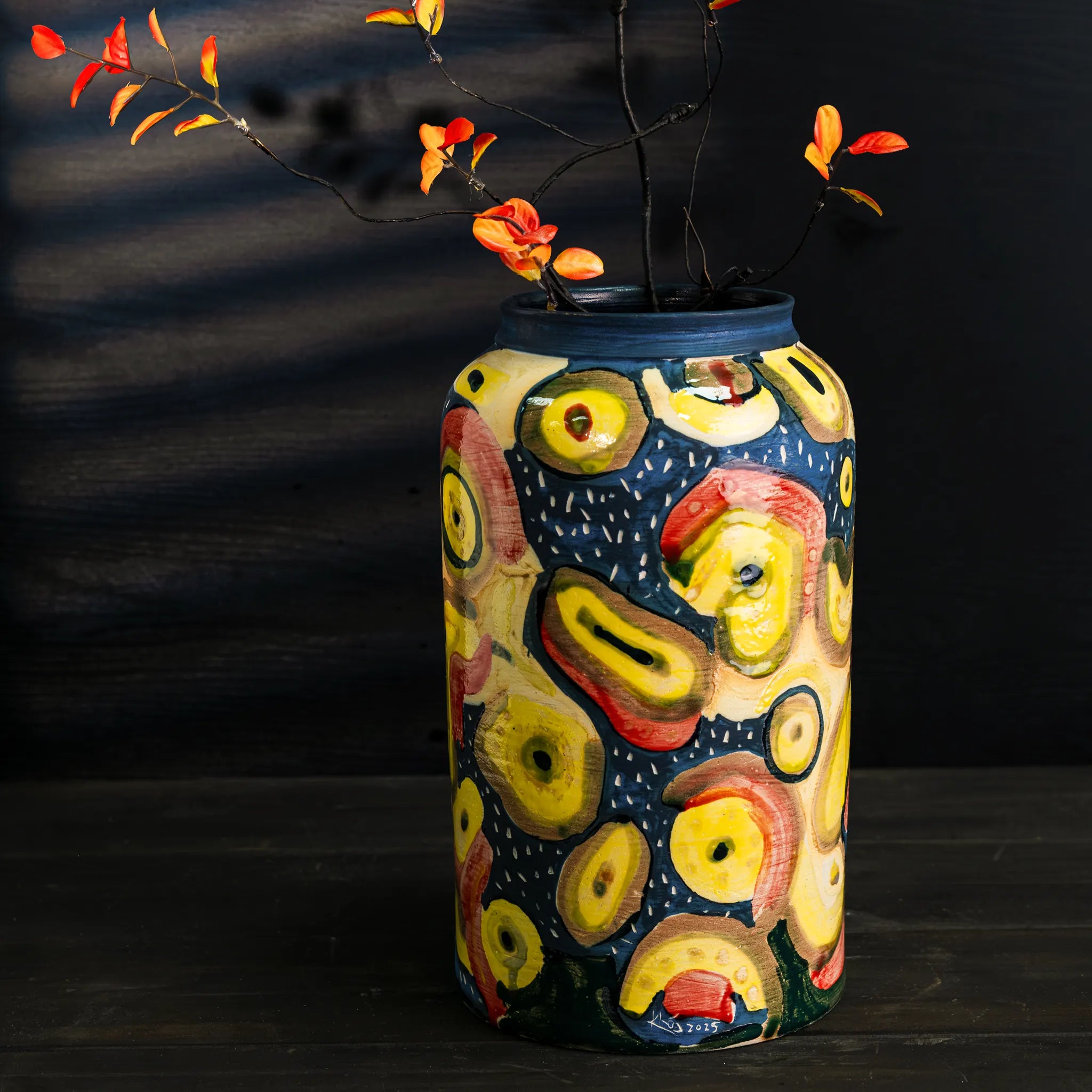 Unique Ceramic Vase - Flowers