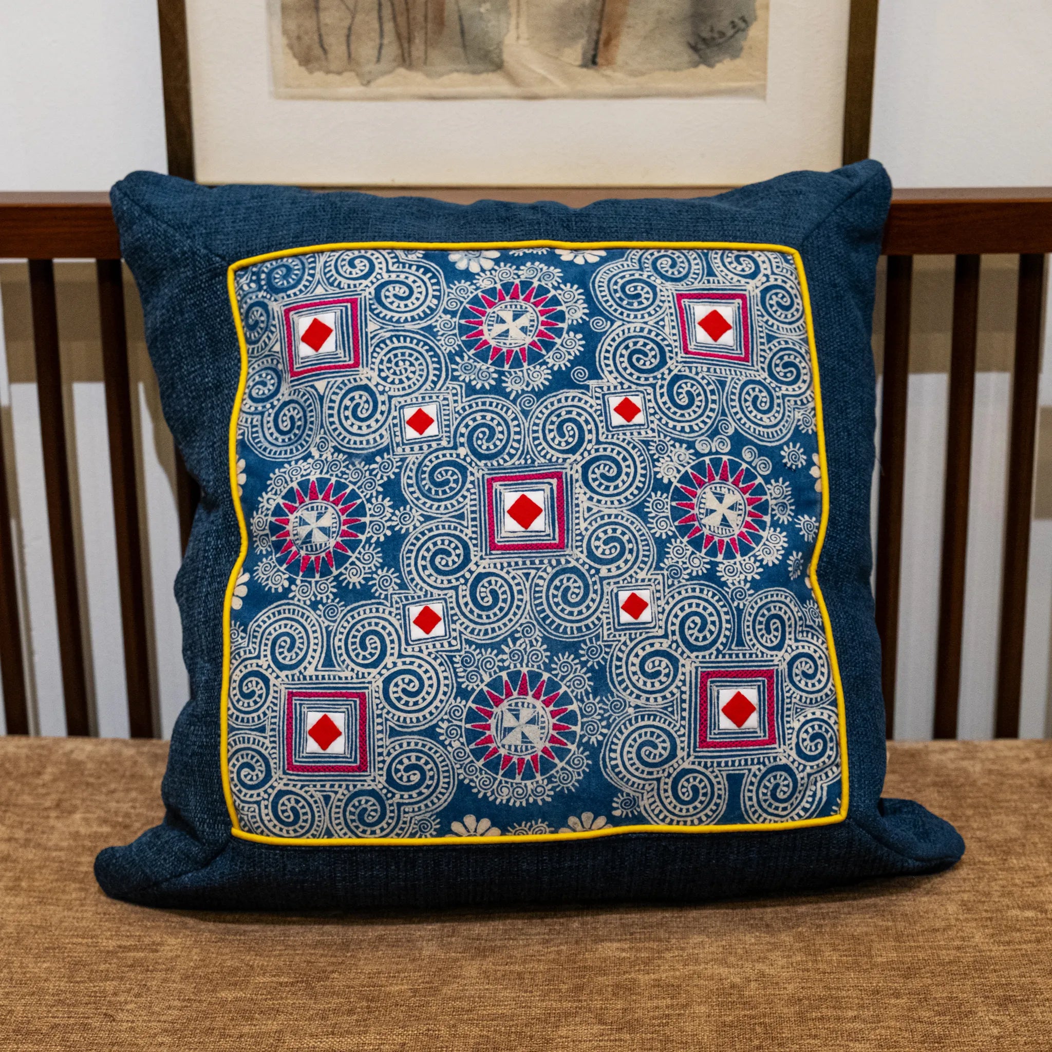 Indigo Batik Cushion Cover (48 cm)