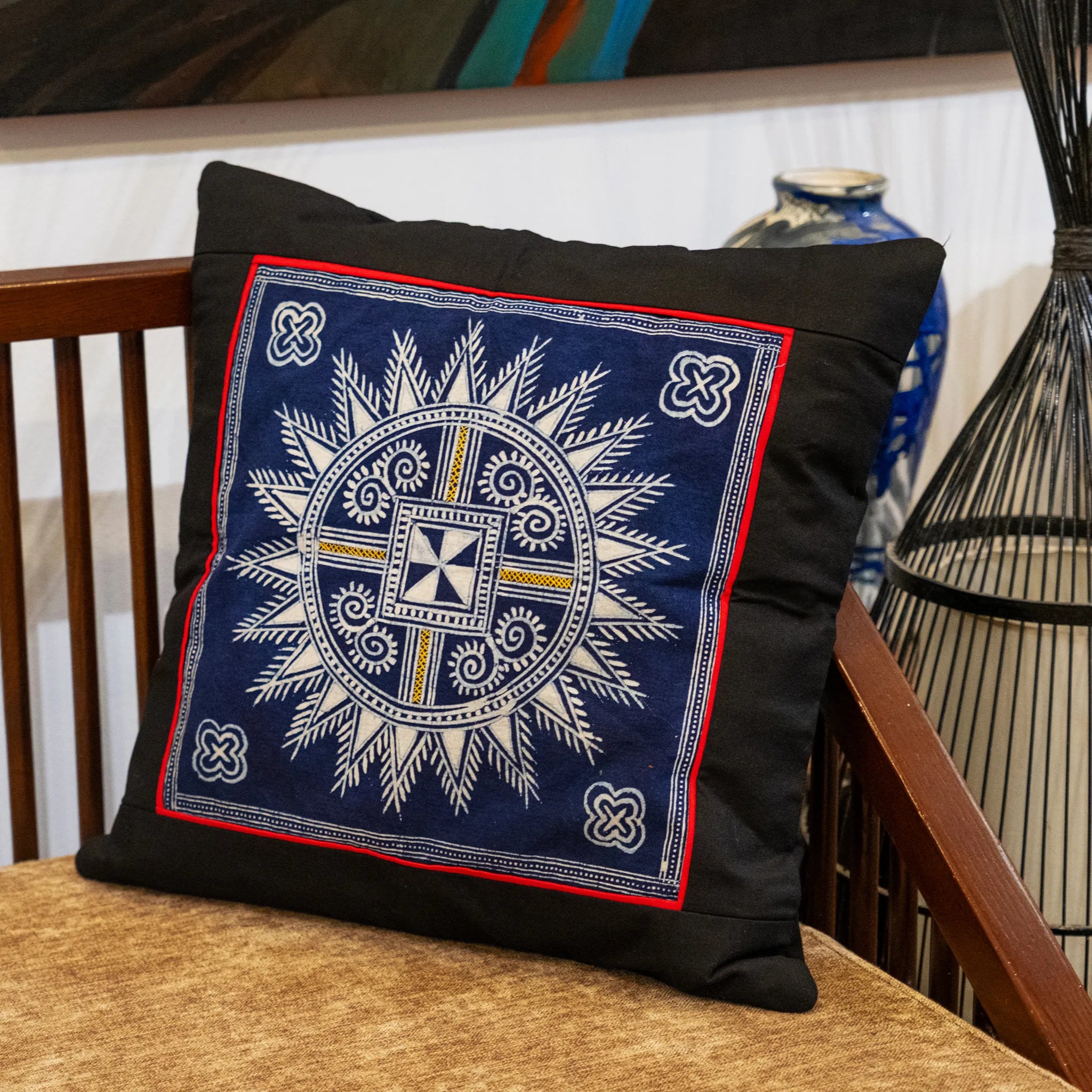 Indigo Batik Cushion Cover (45 cm)