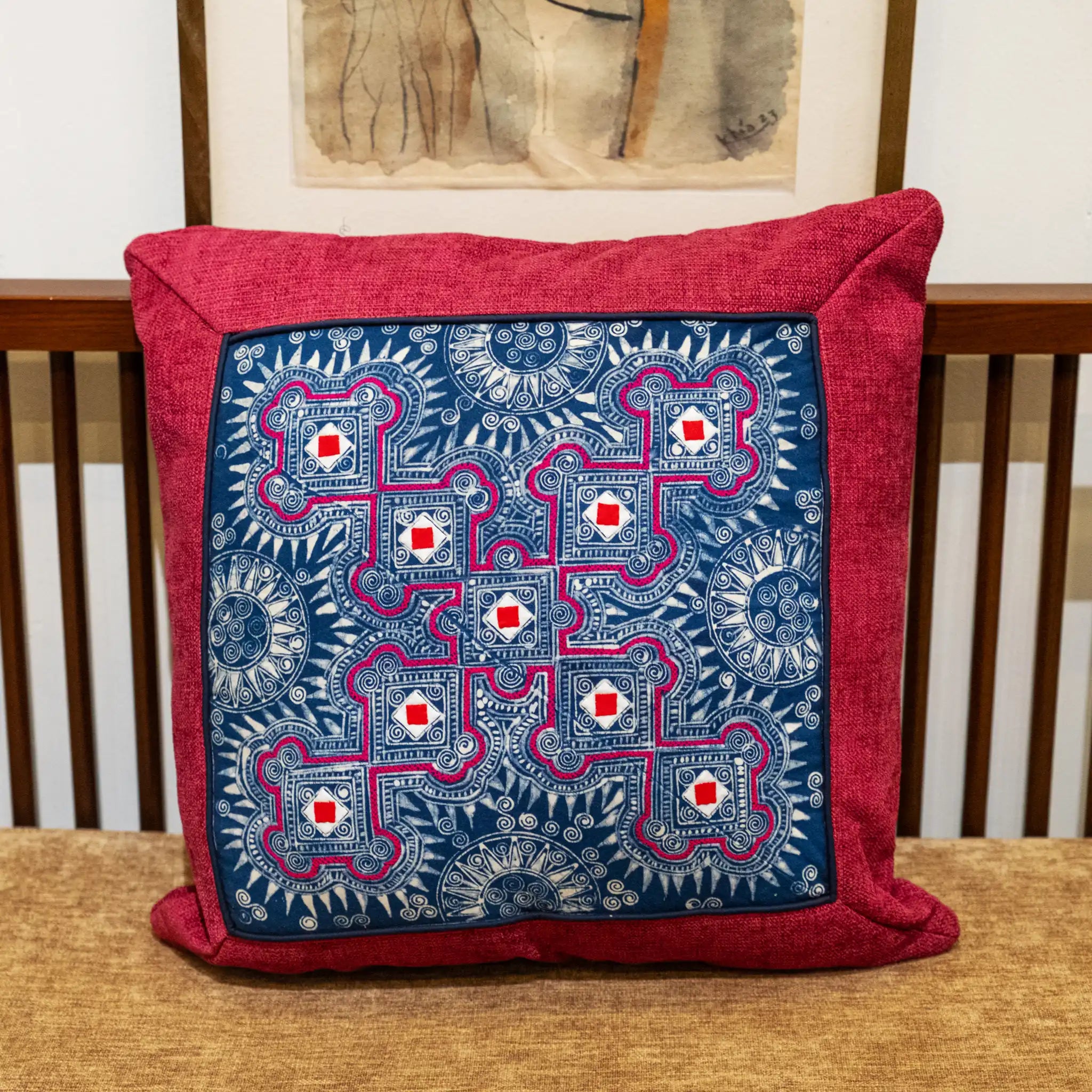 Indigo Batik Cushion Cover (48 cm)