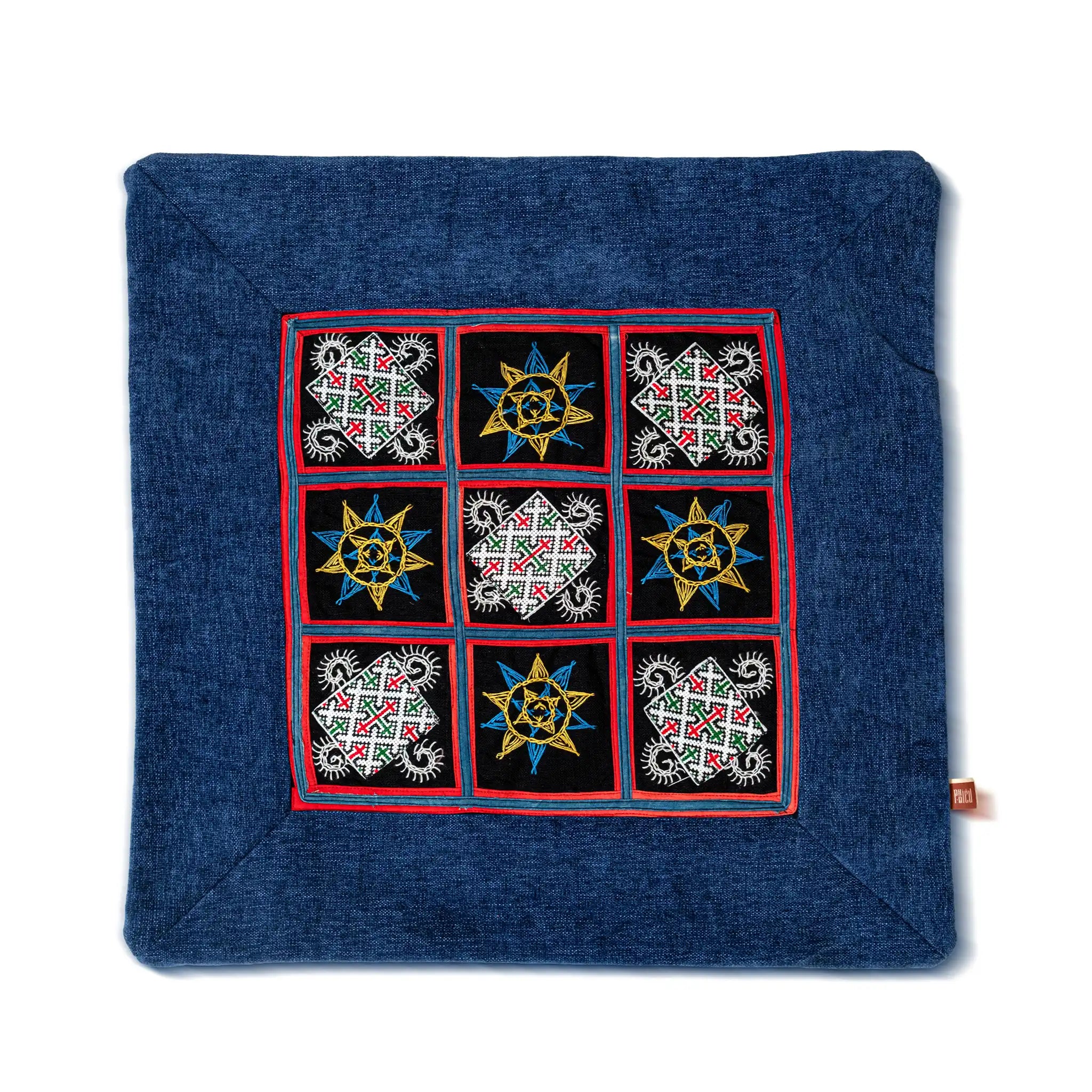 Green Hmong Black Brocade Cushion Cover