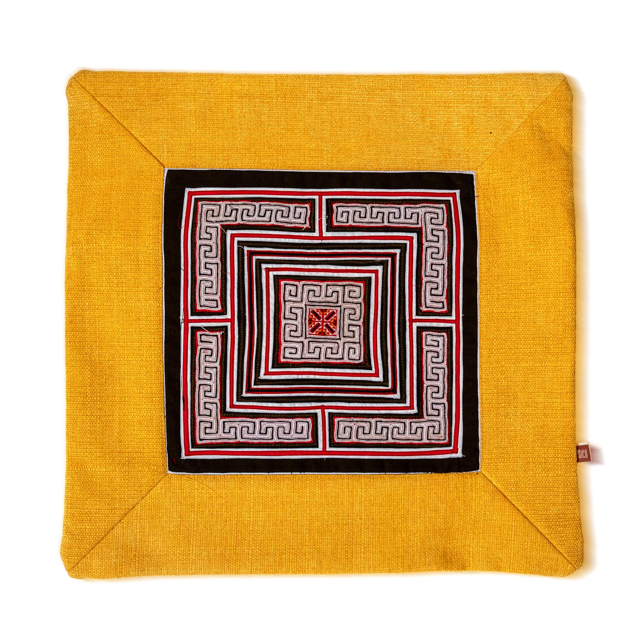 Flower Hmong Red Brocade Cushion Cover