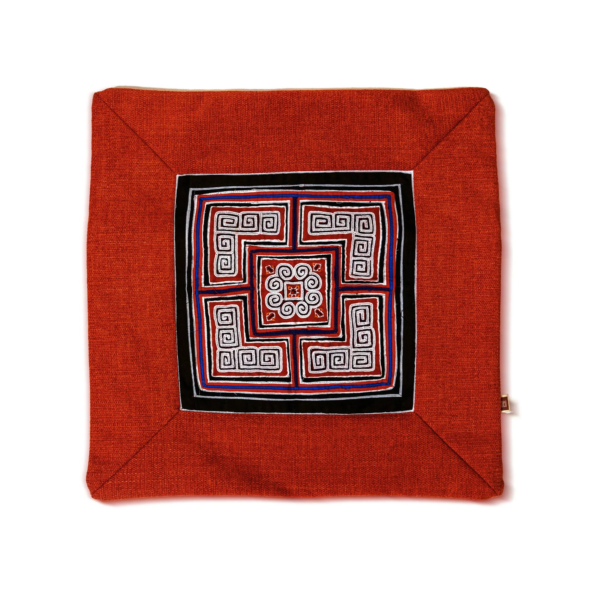 Flower Hmong Red Brocade Cushion Cover
